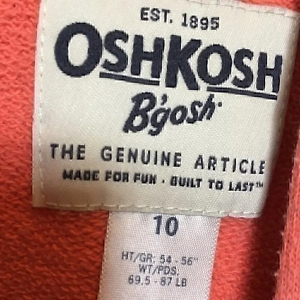 Osh Kosh Girls size 10 hoodie NWOT